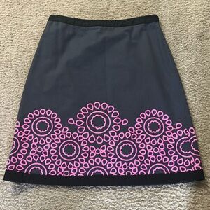 Boden A-Line Embroidered Pink Skirt 6R